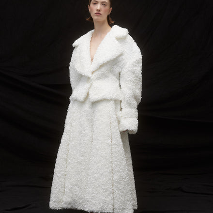 Slouchy Blazer - Spanish Micro Petal in Snow