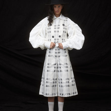 Big Boy Shorts - Italian Cotton Jacquard in Plaid