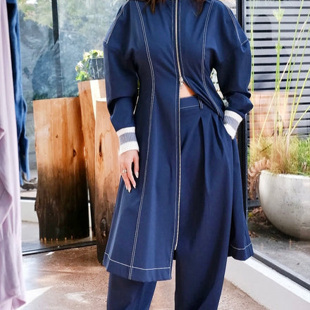 Double Pleated Balloon Pants in Ponte Jersey