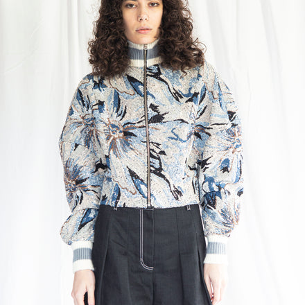 Midnight sequins Bomber in Midnight Floral