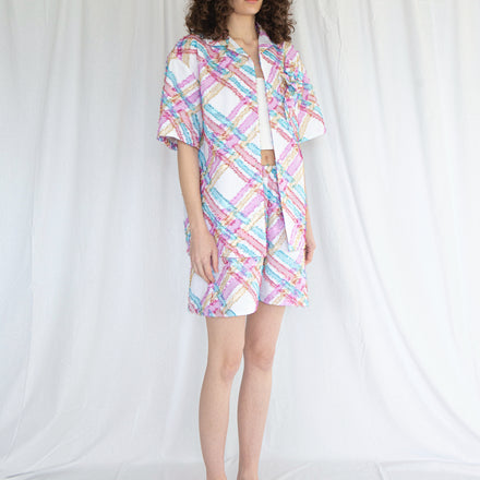 Bowling Shirt in Christmas Plaid (PATCH VERSION, NO BOW)