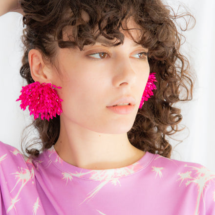 Prom Queen Earrings in Very Berry