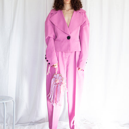 Tailored Slouchy Blazer - Rose Pink