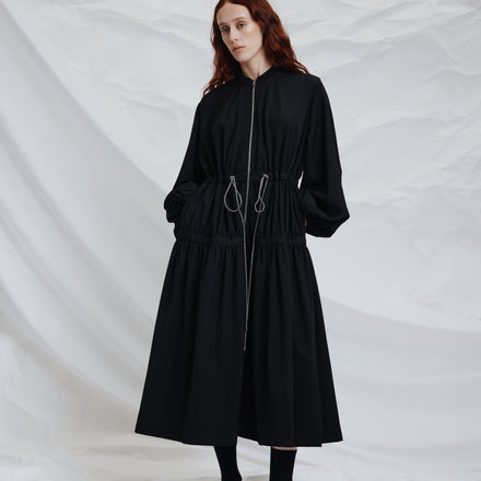 Balloon Sleeve Coat - Italian Superfine Merino Wool Suiting