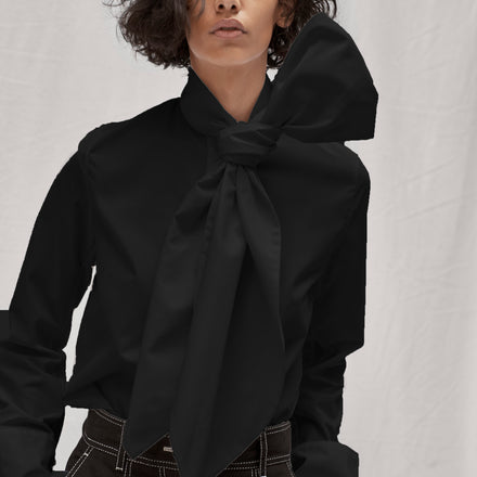 Classic Big Bow Shirt - Japanese Washed Poplin