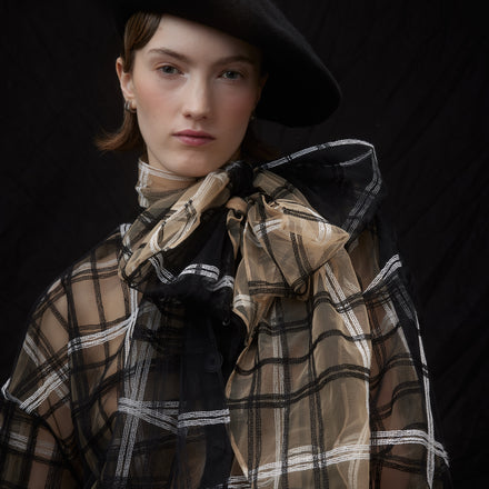 Oversized Big Bow Shirt - Italian Embroidered Tulle