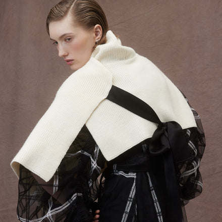 Convertible Cowl Neck Vest - Snow