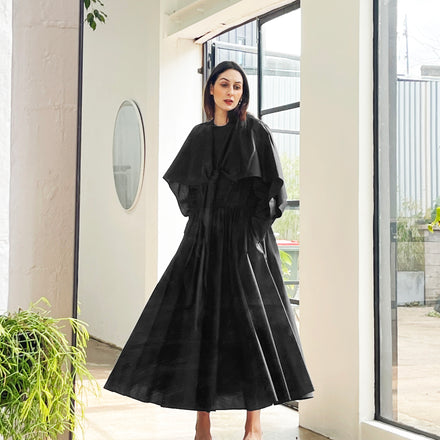 Draped Cape Dress